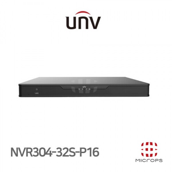 파이버마트,CCTV > 유니뷰 > IP network NVR,[유니뷰] NVR304-32S-P16 [32CH],32채널 NVR, Ultra 265/H.265/H.264, 최대 160Mbps 수용 최대 8MP(4K) 녹화 및 4K 모니터 출력 지원 HDMI/VGA 영상 동시 출력, 16포트 PoE지원(IEEE 802.3at, IEEE 802.3af) SATA HDD 4포트(최대10TB), 1xUSB2.0 1xUSB3.0 1000Mbps이더넷