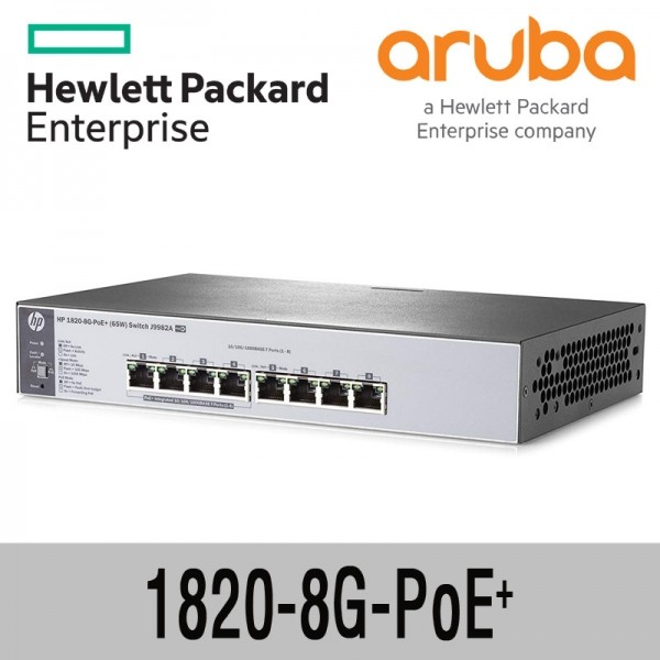 파이버마트,통신장비 > HPE Aruba > 스위칭허브,[HPE Aruba] 1820-8G-PoE+ 스위치허브 (J9982A/8포트/1000Mbps/PoE+/랙마운트가능),스위칭허브 / 8포트 1000Mbps(기가비트) / 스위치용량 16Gbps / 최대 65W 지원 -> PoE : 4포트, 포트당: 15W / PoE+ : 2포트, 포트당: 30W / 랙마운트 지원 / VLAN / QoS / IGMP / LACP / 스마트 스위칭 / Life Time
