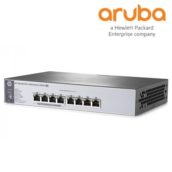 파이버마트,통신장비 > HPE Aruba > 스위칭허브,[HPE Aruba] 1820-8G-PoE+ 스위치허브 (J9982A/8포트/1000Mbps/PoE+/랙마운트가능),스위칭허브 / 8포트 1000Mbps(기가비트) / 스위치용량 16Gbps / 최대 65W 지원 -> PoE : 4포트, 포트당: 15W / PoE+ : 2포트, 포트당: 30W / 랙마운트 지원 / VLAN / QoS / IGMP / LACP / 스마트 스위칭 / Life Time