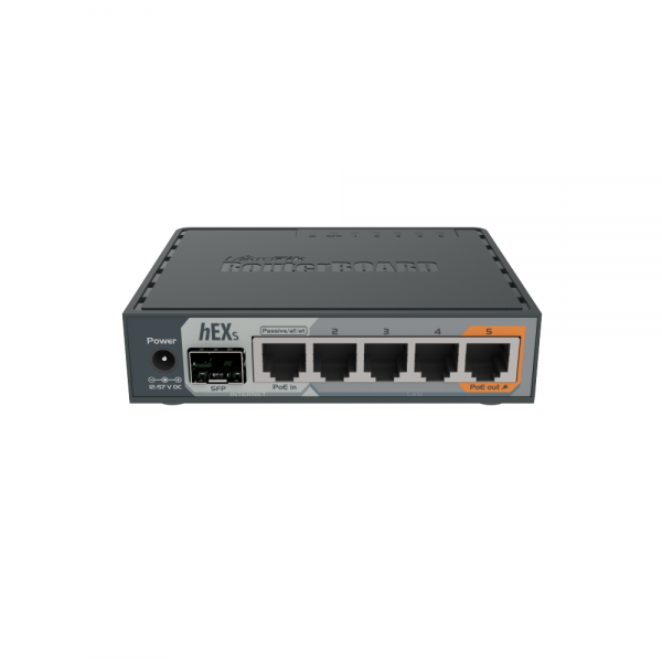 파이버마트,통신장비 > MikroTik > 스위칭허브,MikroTik 마이크로틱 hEX S (RB760iGS) VPN 라우터 / 산업용/ 방화벽 Router,10/100/1000Mbps 포트 : 5 + 1G SFP 포트 : 1 / RouterOS Level4 / CPU 880MHz x 2Core | RAM : 256MB / 듀얼코어 / 다중WAN /VPN,QOS,SNMP