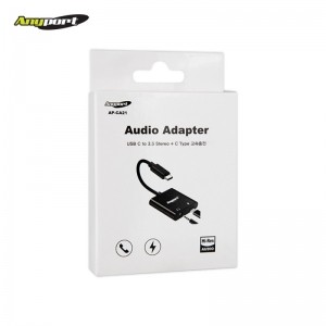 애니포트 USB-C(M) to 3.5스테레오+C타입 충전젠더 [AP-CA21][블랙]