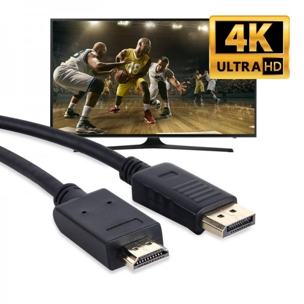 파이버마트,PC케이블 > DP케이블,애니포트 DP to HDMI 케이블 [Ver1.2] 1M~3M [AP-DPHDMI010],DP▶HDMI / DP 1.2 / HDMI 2.0 / 1080P(1920x1200) / 케이블 길이 1M~3M