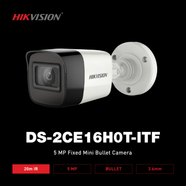 파이버마트,CCTV > Turbo HD 카메라 > TVI 5MP 카메라,DS-2CE16H0T-ITF(3.6mm),DS-2CE16H0T-ITF(3.6mm) ***5MP 블릿 카메라. EXIR 2.0 : 20m IR 거리의 고급 적외선 기술. 방수 및 방진 (IP67). 4 in 1 (4 개 신호 전환 가능 TVI / AHD / CVI / CVBS)