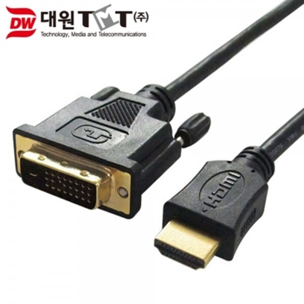 파이버마트,PC케이블 > HDMI케이블,대원TMT DW-HDMD-1.5M HDMI-DVI 케이블 1.5M,HDMI V1.3 / DVI 듀얼(24+1) / 최대 1080p,1080i 해상도 지원