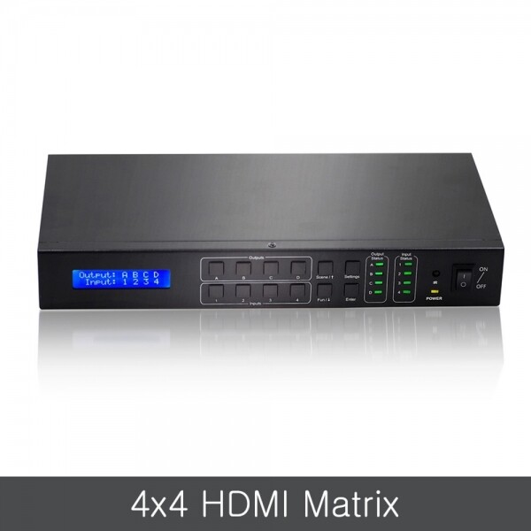 파이버마트,PC주변기기 > 분배기/리피터/선택기 > KVM스위치,티이스마트 4x4 HDMI 매트릭스 스위치 PRO (HMS0404B30),
