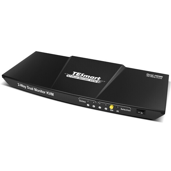 파이버마트,PC주변기기 > 분배기/리피터/선택기 > KVM스위치,TESmart 티이스마트 HKS0402A1U [HDMI 듀얼모니터 KVM 스위치/4:1/USB/4K/케이블미포함],
