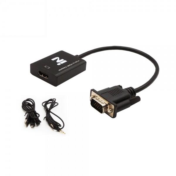 파이버마트,PC케이블 > HDMI케이블,인네트워크 VGA TO HDMI 컨버터 젠더 케이블 (오디오 지원) [INV045],